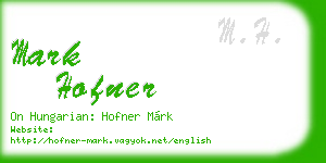mark hofner business card